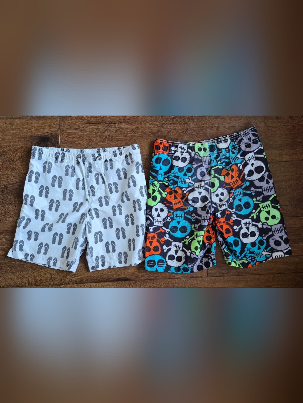 2 Pairs Boys Size M Swim Trunks Board Shorts